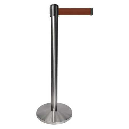 Barrier Post W/belt,gray Post,brown Belt