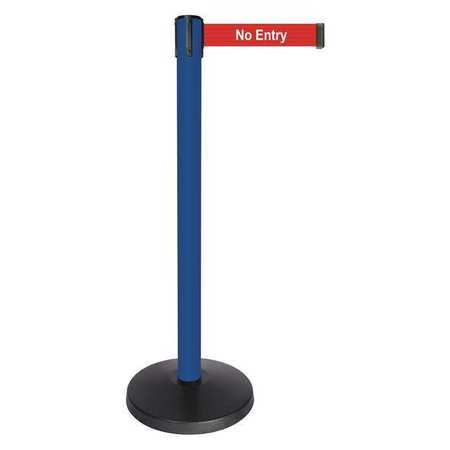 Barrier Post,blue Post,no Entry Belt Msg