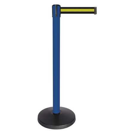 Barrier Post,blue,blk/yellow Stripe Belt