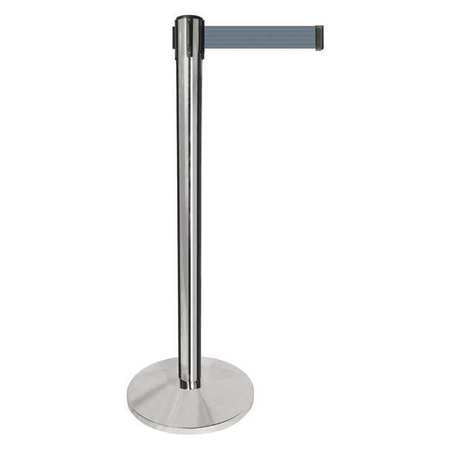 Barrier Post,silver Post,gray Belt (1 Un