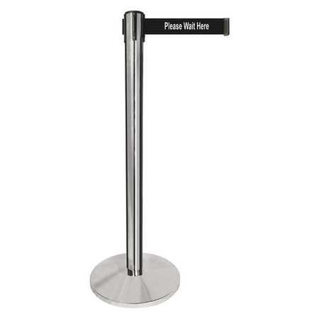 Barrier Post,metal Base,10 Ft. Belt L (1