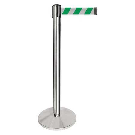 Barrier Post,silver,grn/wht Striped Belt