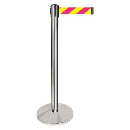 Barrier Post,silver,magenta/yellow Belt