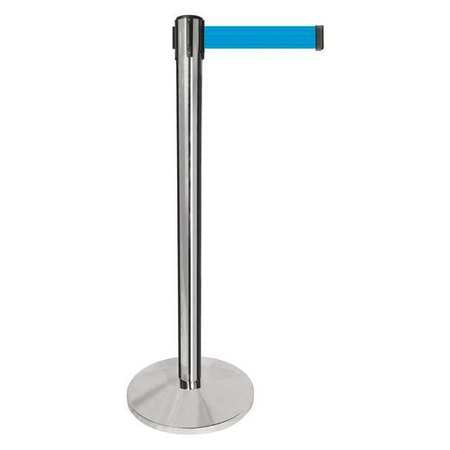 Barrier Post,silver Post,light Blue Belt