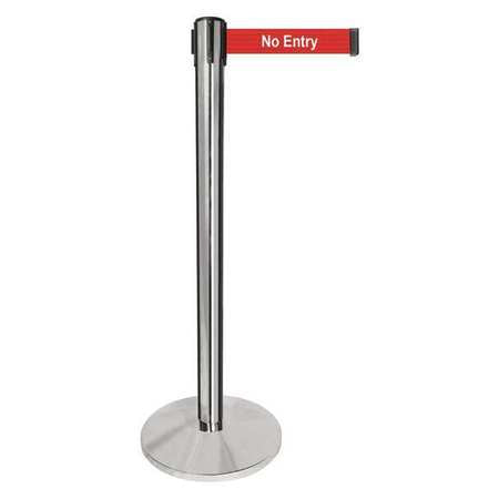 Barrier Post,2" Belt W,no Entry Belt Msg