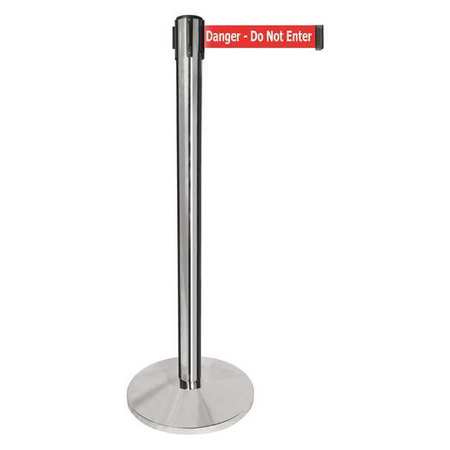 Barrier Post,2" Belt W,rd/white Txt Belt