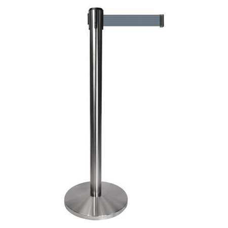 Barrier Post W/belt,gray Post,gray Belt