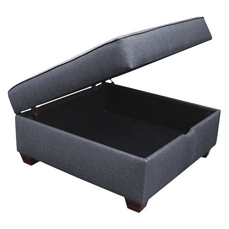 Storage Ottoman,36" W,blue Upholstery (1