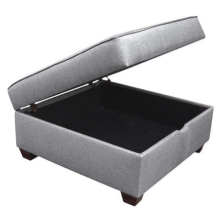 Storage Ottoman,36" W,gray Upholstery (1