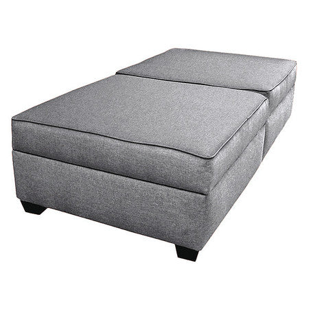 Storage Bench,60"wx18"h,gray Upholstery