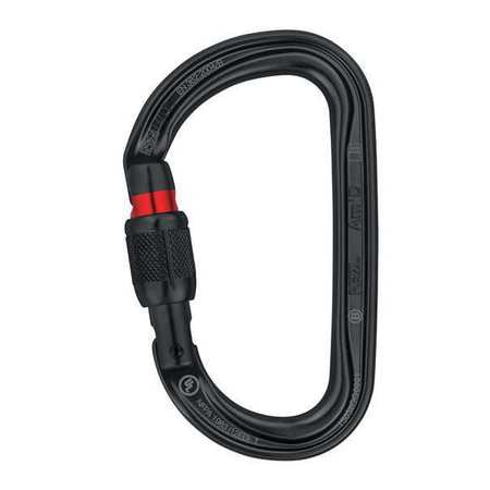 Carabiner,black,screw-lock Type,1" Gate