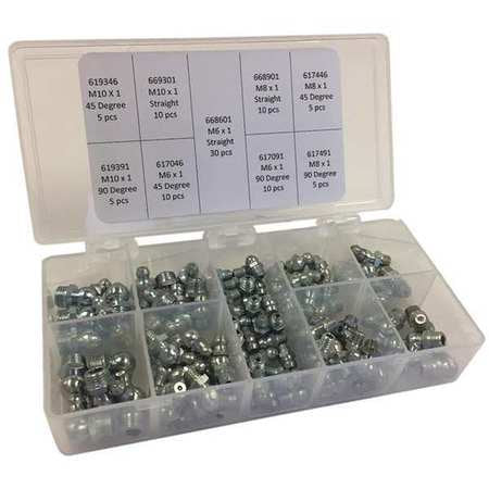 Grease Fitting Kit,metric Type,90 Pieces