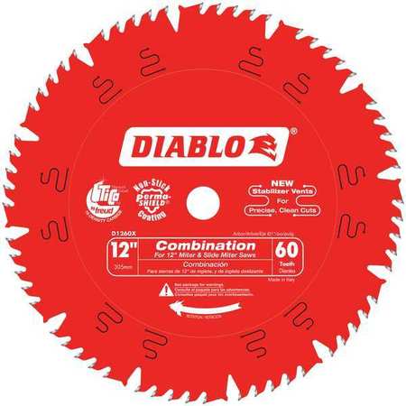 Circ. Saw Blade,12" Blade Dia.,60 Teeth