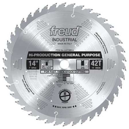 Circ. Saw Blade,14" Blade Dia.,42 Teeth