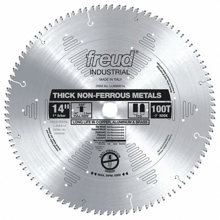 Circ. Saw Blade,14" Blade Dia.,100 Teeth