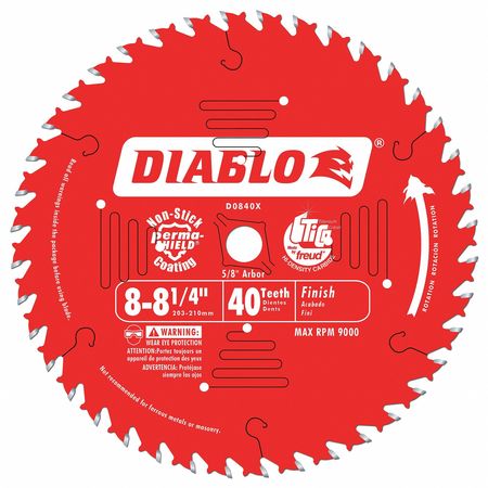 Circ. Saw Blade,8-1/4"blade Dia,40 Teeth