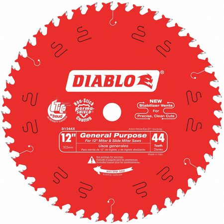 Circ. Saw Blade,12" Blade Dia.,44 Teeth