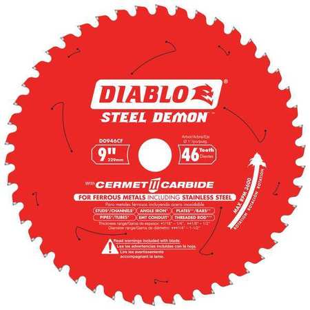 Circ. Saw Blade,9" Blade Dia.,46 Teeth (