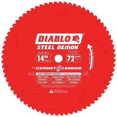 Circ. Saw Blade,14" Blade Dia.,72 Teeth