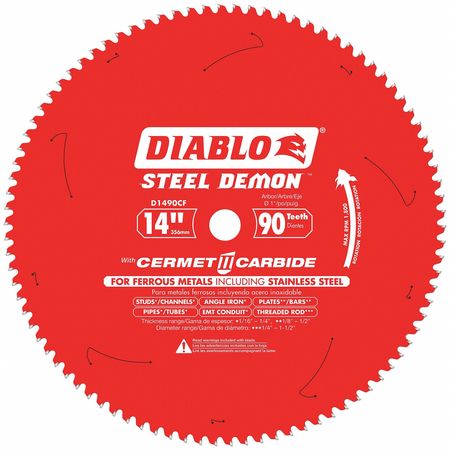 Circ. Saw Blade,14" Blade Dia.,90 Teeth