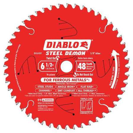 Circ. Saw Blade,6-1/2"blade Dia,48 Teeth