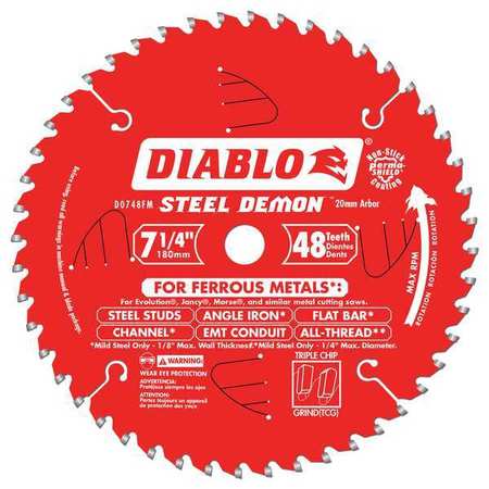 Circ. Saw Blade,7" Blade Dia.,48 Teeth (