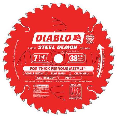 Circ. Saw Blade,7-1/4"blade Dia,38 Teeth