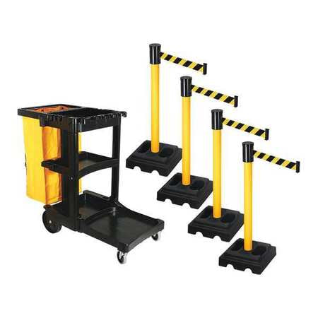 Barrier Systems,post Yellow,15 Ft. Belt