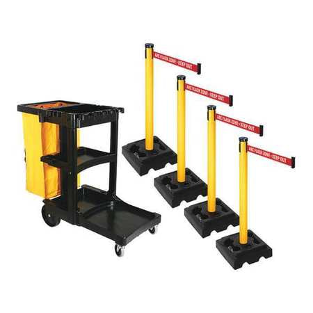 Barrier Systems,post Yellow,9 Ft. Belt (