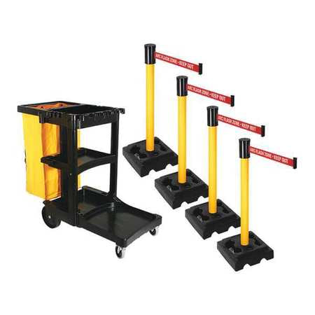 Barrier Systems,post Yellow,14 Ft. Belt