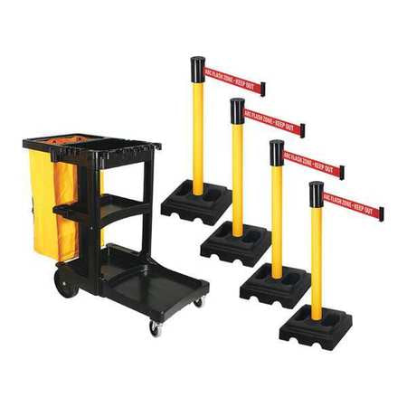 Barrier Systems,post Yellow,14 Ft. Belt