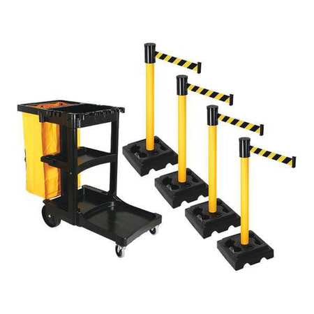 Barrier Systems,post Yellow,15 Ft. Belt