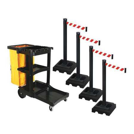 Barrier Systems,post Black,10 Ft. Belt (