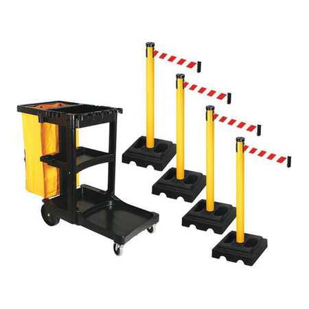 Barrier Systems,post Yellow,10 Ft. Belt