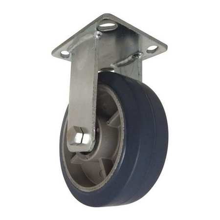 Plate Caster,rigid,rubber,5",600 Lb. (1