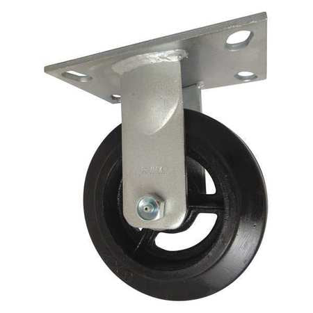 Plate Caster,rigid,rubber,6",410 Lb (1 U