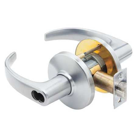 Door Lever Lockset,2-3/4" Strike Dim (1