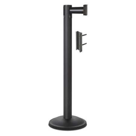 Barrier Post,steel,black Wrinkle (1 Unit