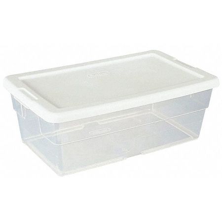 Storage Tote,1.5 Gal.,clear/white (1 Uni