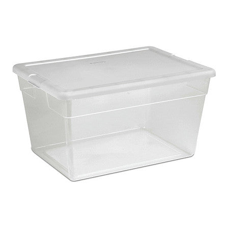 Storage Tote,14.0 Gal.,clear/white,23" L