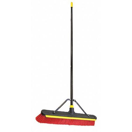 Push Broom,head And Handle,24",red (1 Un