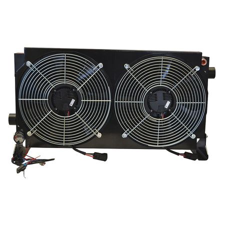 Forced Air Oil Cooler,10 To 80 Gpm,12vdc