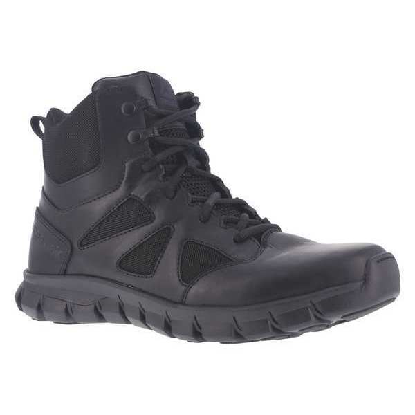 Boots, 12, W, Black, Plain, PR