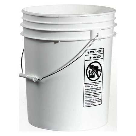 Pail,white,6.0 Gal. Capacity,hdpe,pk6 (1