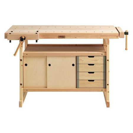 Wood Work Bench,4 Drawer,19" X 34" (1 Un