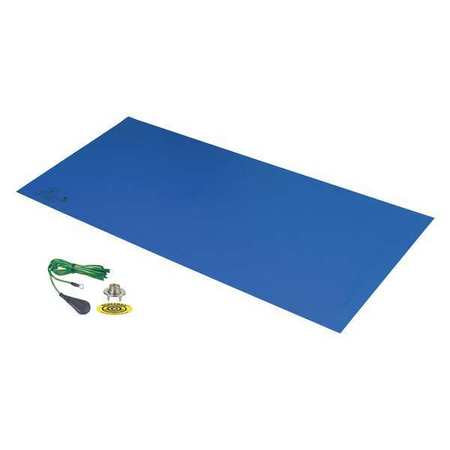 Blue Vinyl Trustat Mat,.080"x24"x36" (1