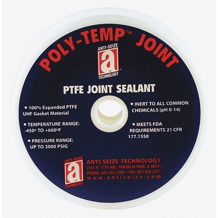 Joint Sealant,ptfe Gasket,1/8"x 100ft. (