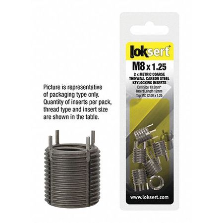 Key Lock,thread Insert,1/4x7/16,pk5 (6 U