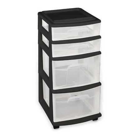 Homz,black Cart,clear Chest,4 Drawer (1