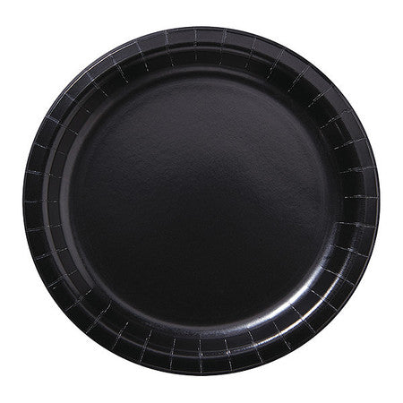 Paper Plate,black,9" Round,pk50 (12 Unit